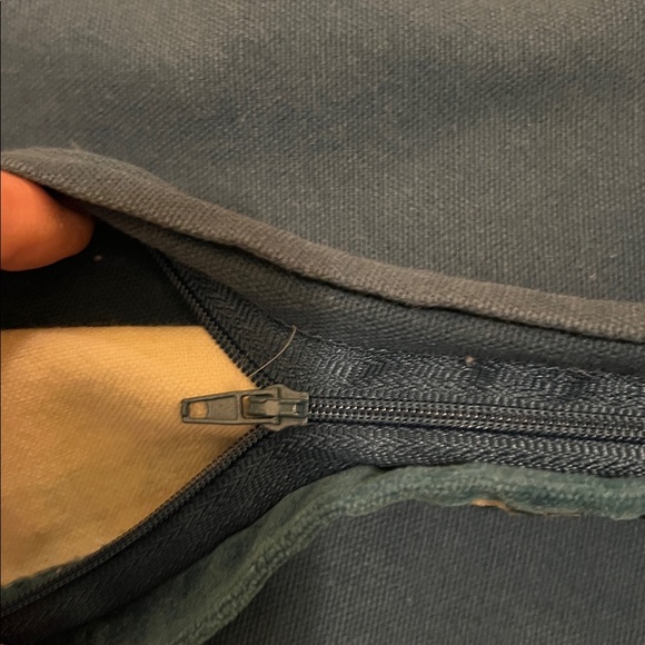 Teal with gold and cream colored print pillow slip covers - Picture 4 of 6